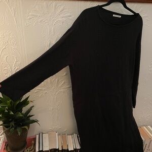 black crane quilted black dress